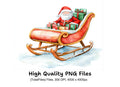 Santa Claus Sleigh with Gifts Clipart Bundle