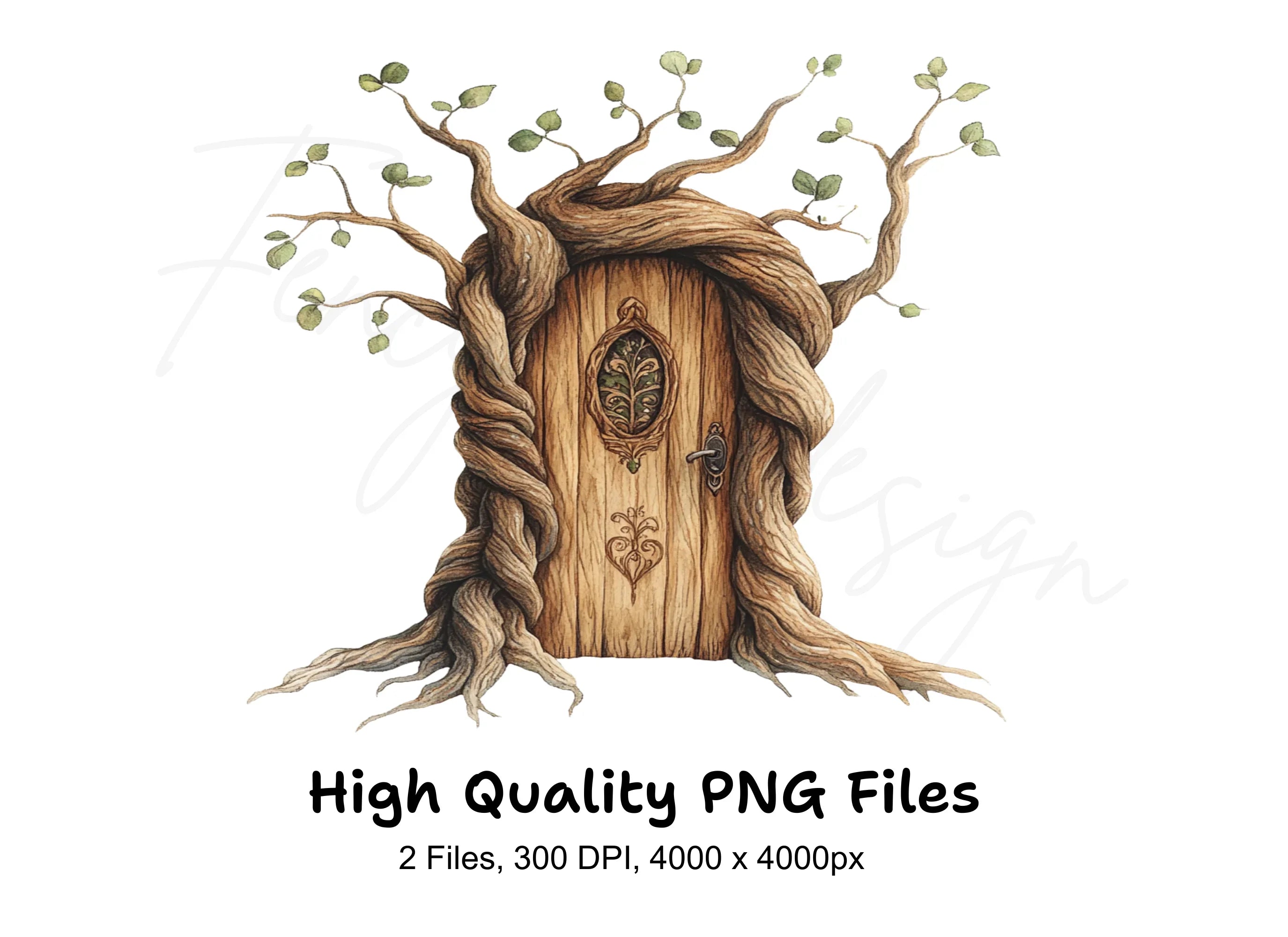 Enchanted Tree House Doors Clipart Bundle
