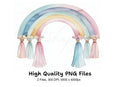 Pastel Rainbow Tassels Clipart Bundle