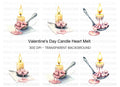 Romantic Candle Heart Clipart Bundle