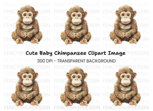 Adorable Baby Monkey Clipart Bundle