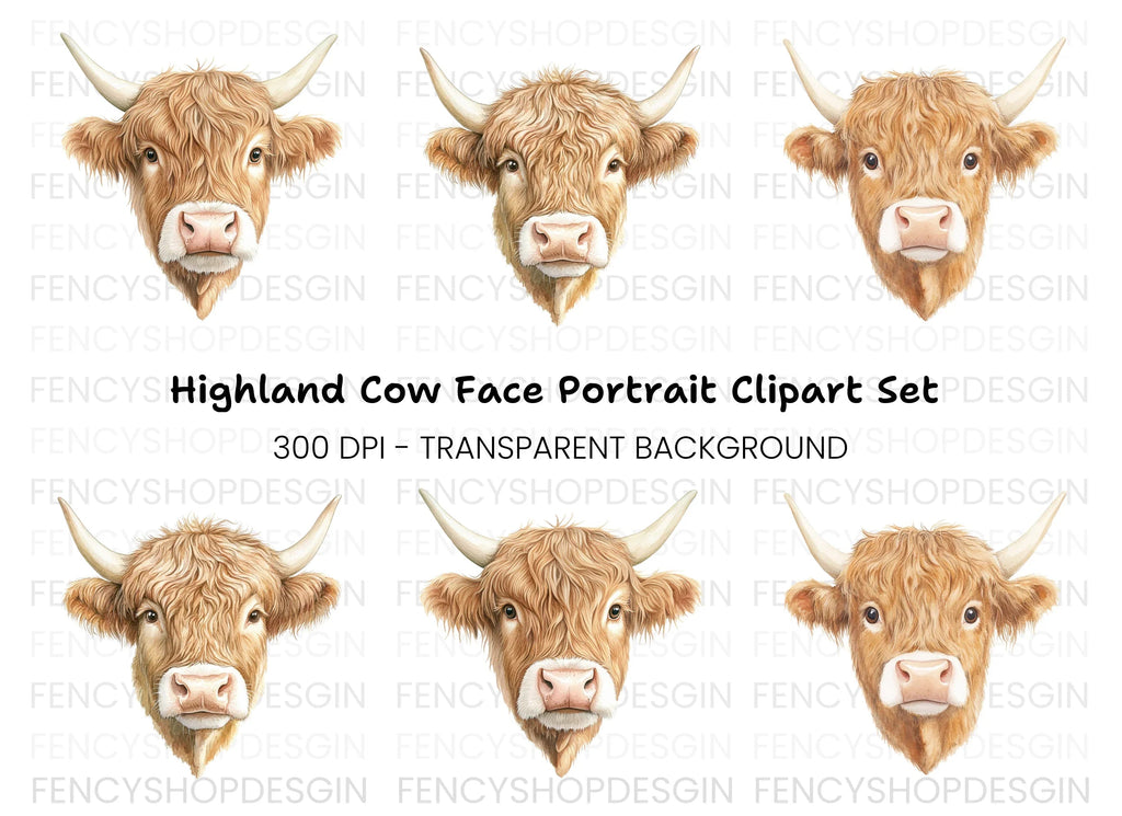 Highland Cow Clipart Bundle