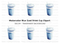 Blue Smoothie Cup Clipart Bundle