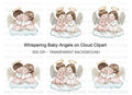 Whispering Angel Babies on Clouds Clipart Bundle