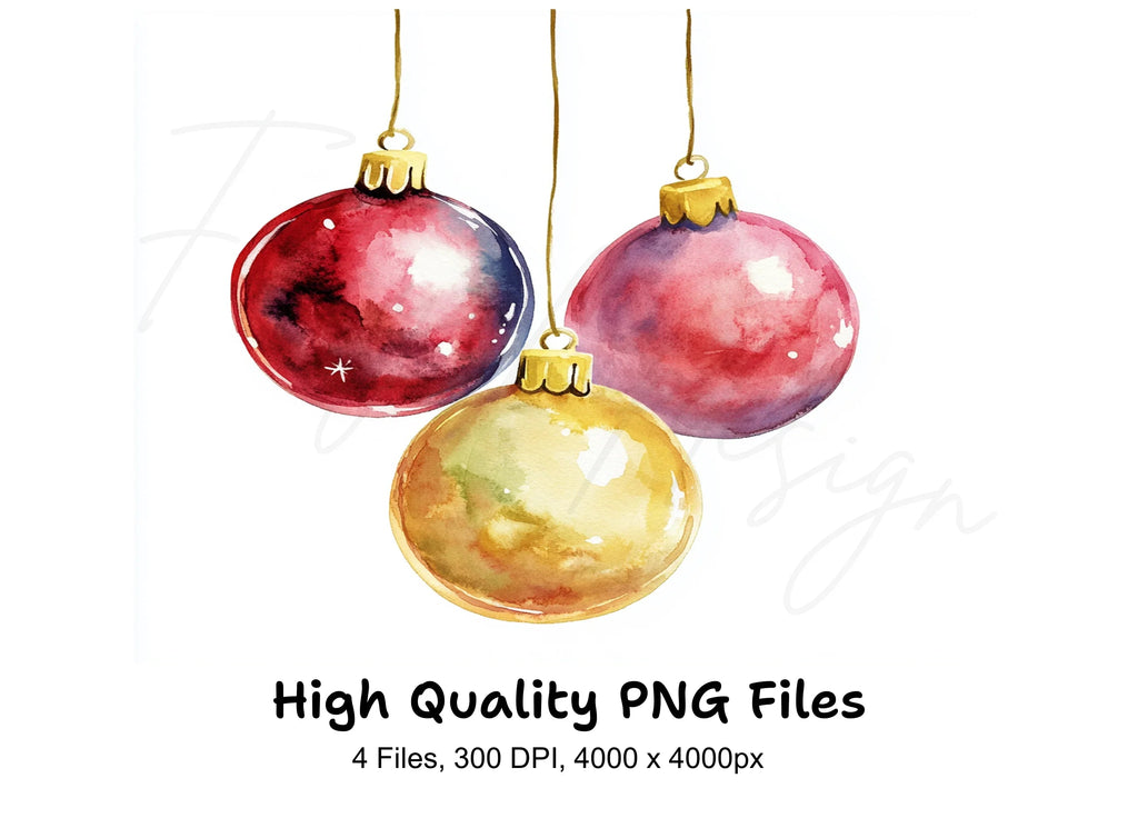 Christmas Ornaments Clipart Bundle