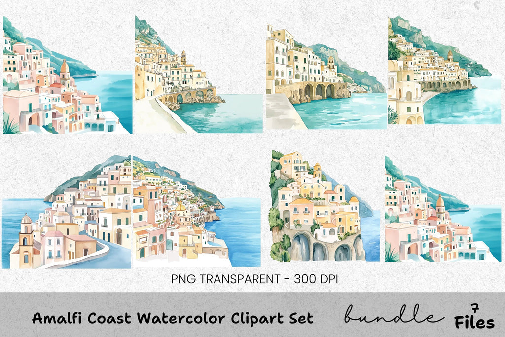 Amalfi Coast Clipart Bundle
