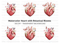 Floral Anatomical Heart Clipart Bundle
