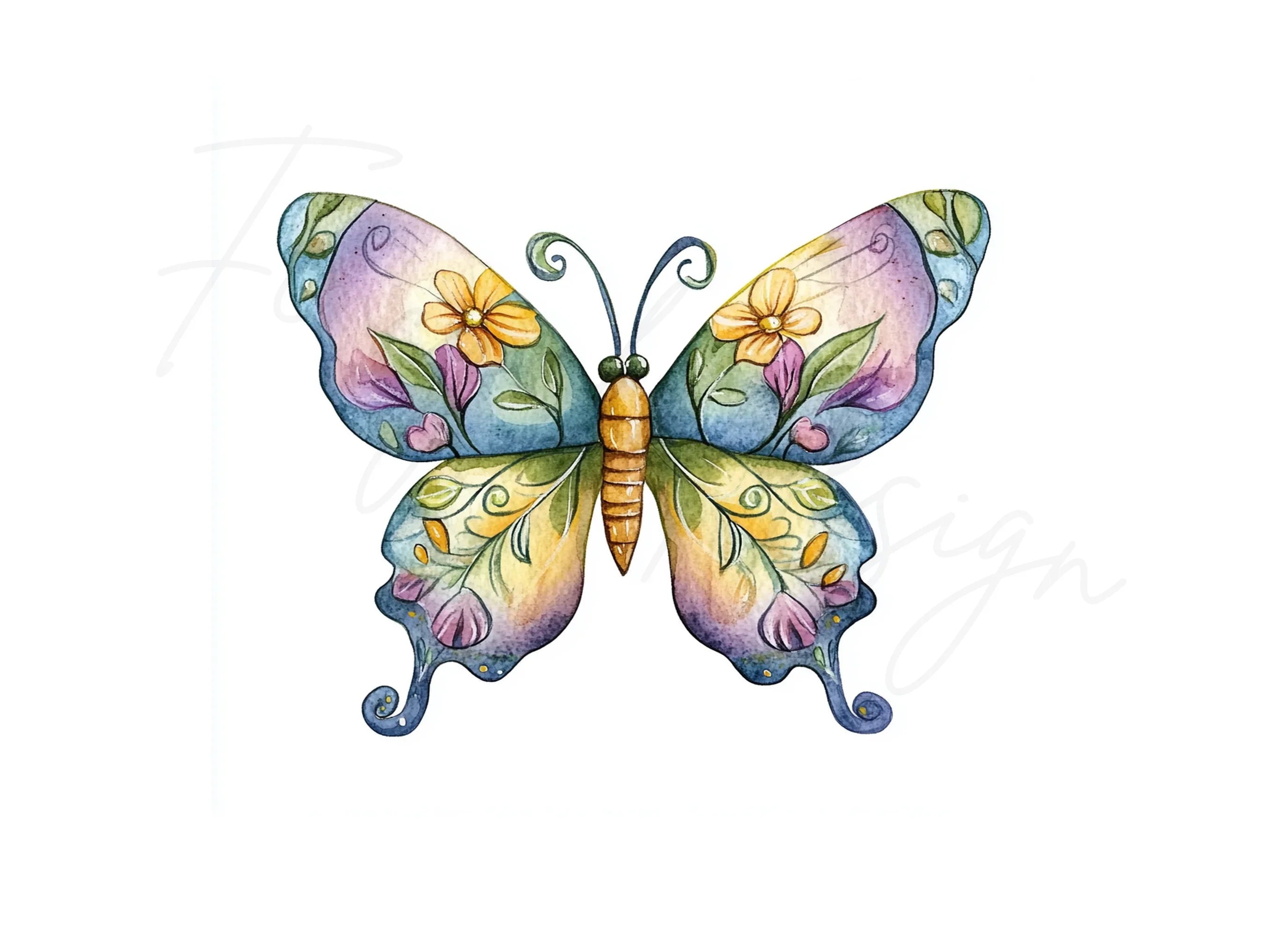 Colorful Butterfly Clipart Bundle