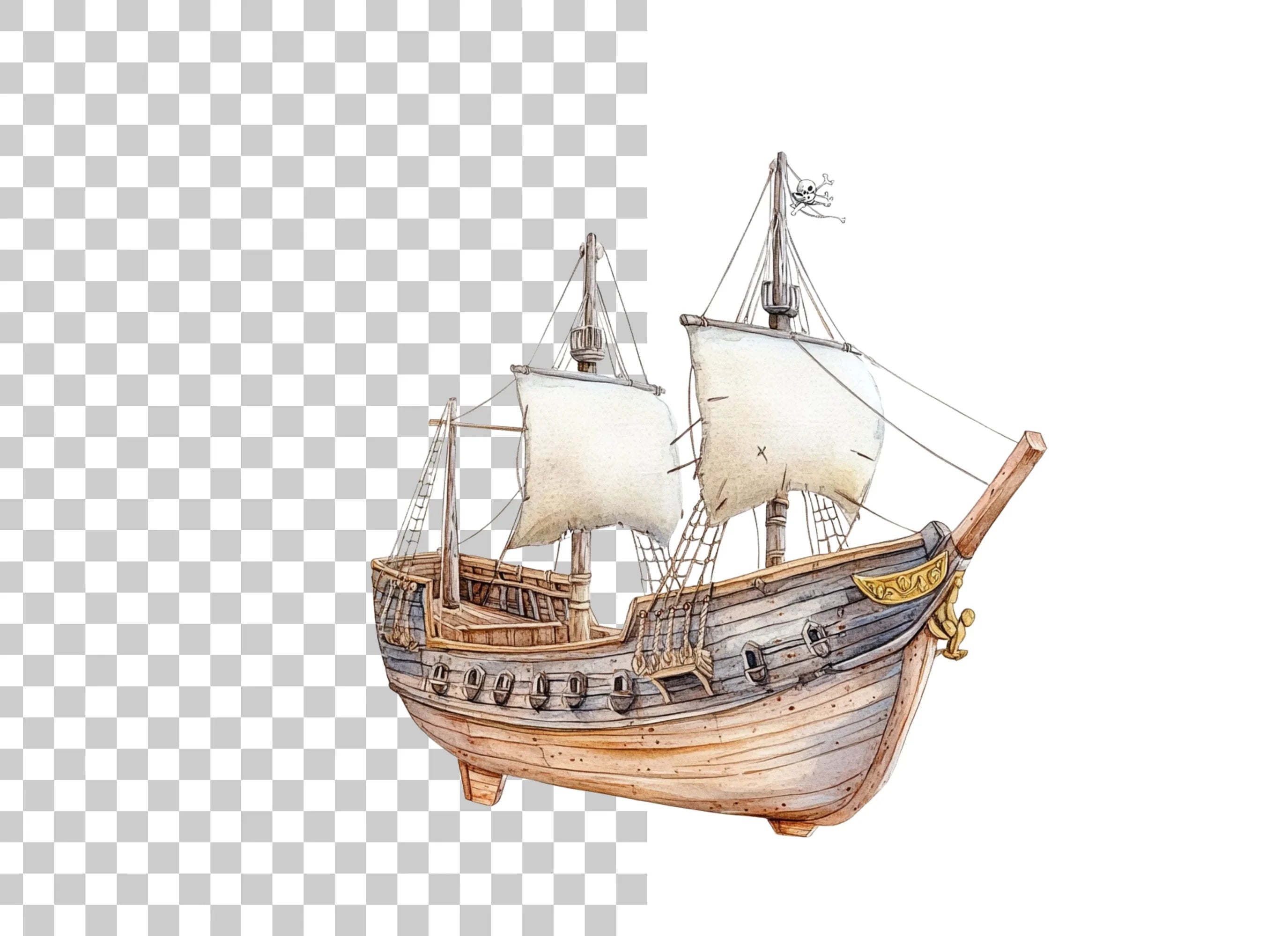 Pirate Ships Clipart Bundle