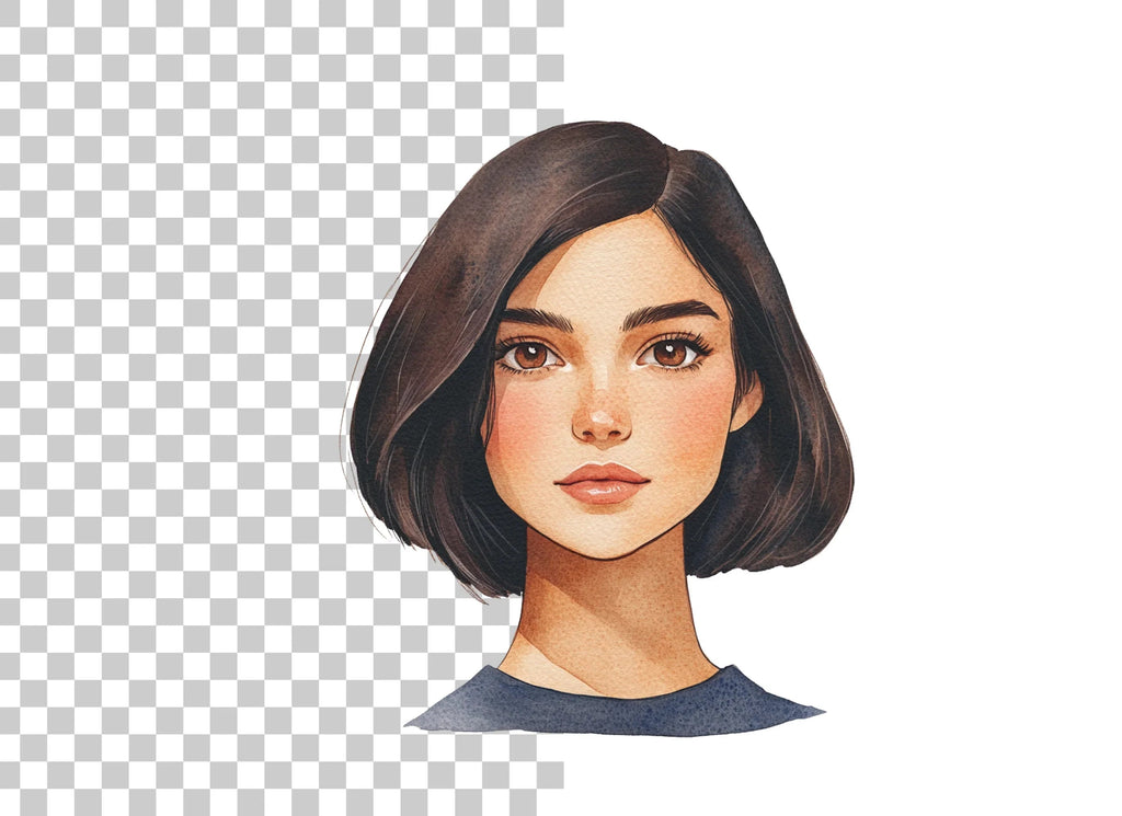 Bob Haircut Girl Clipart Bundle