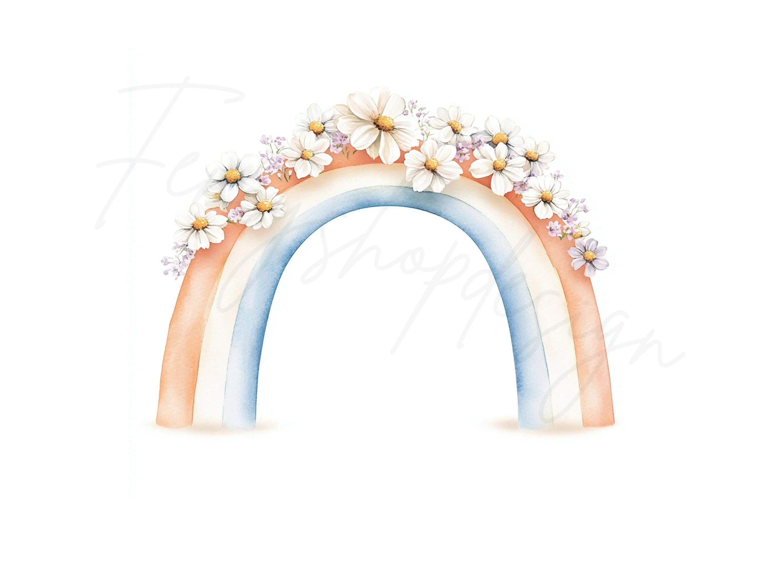 Daisy Rainbow Clipart Bundle
