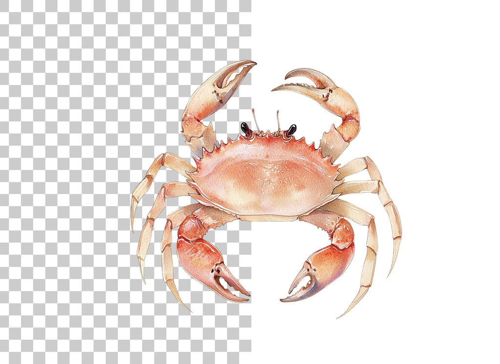 Light Orange Crab Clipart Bundle