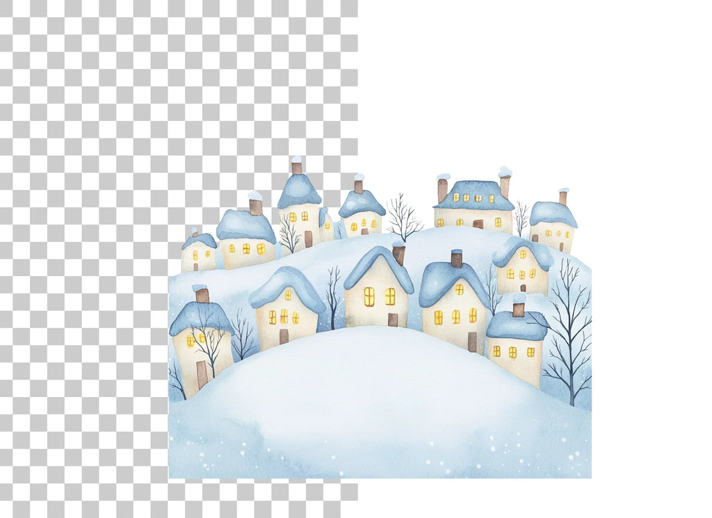 Winter Village Clipart Bundle
