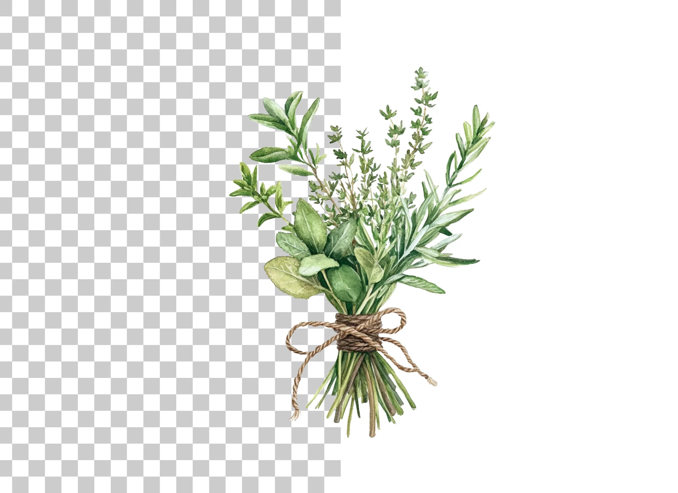 Rustic Herb Bundles Clipart Collection