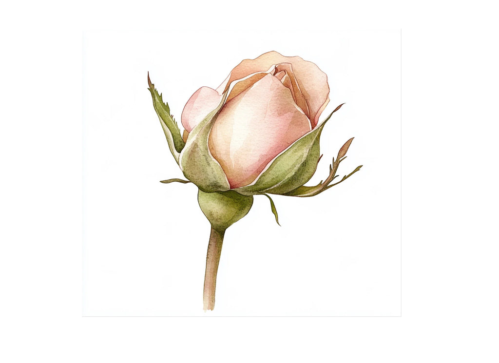 Pink Rose Bud Clipart Bundle