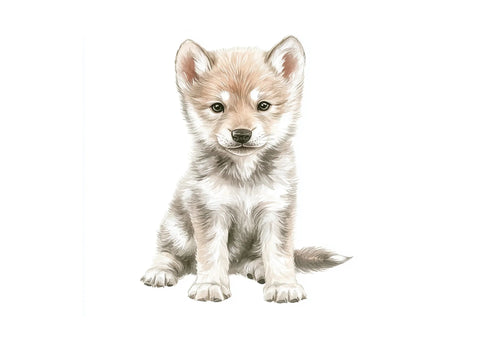 Adorable Baby Wolf Clipart Bundle