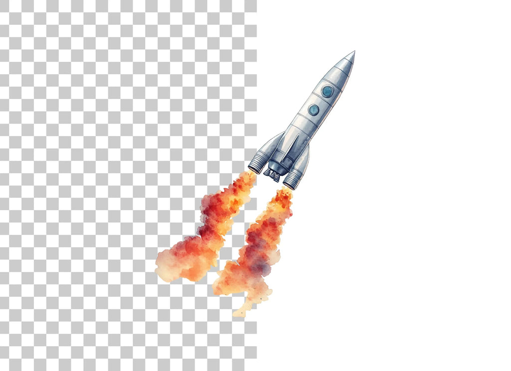 Rocket Launch Clipart Bundle