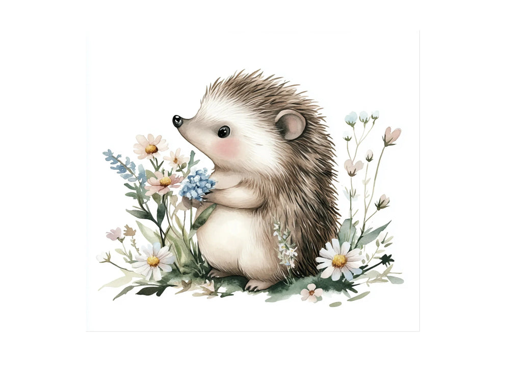Sweet Hedgehog Floral Clipart Bundle