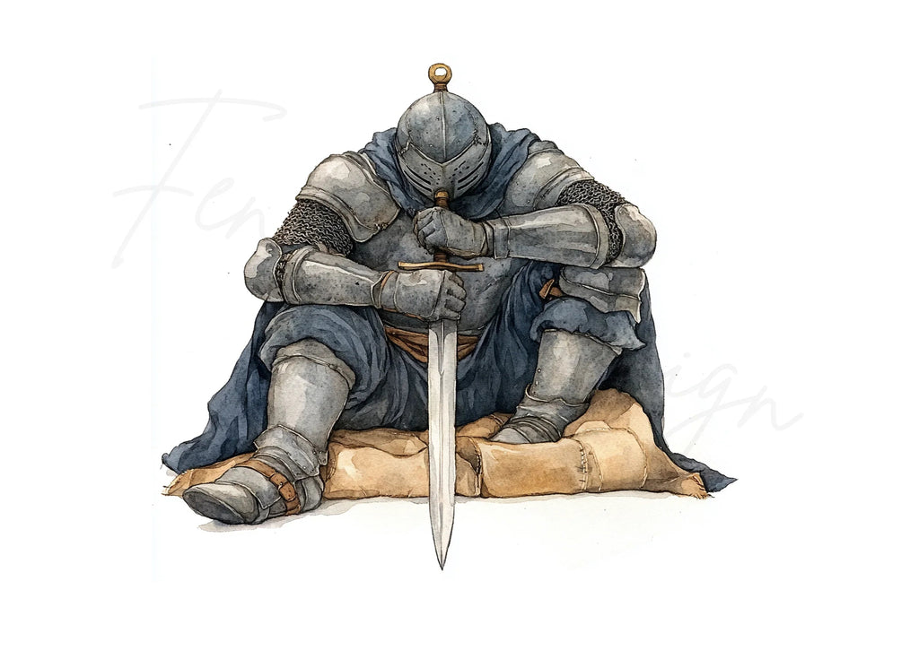 Medieval Knights Resting Clipart Bundle