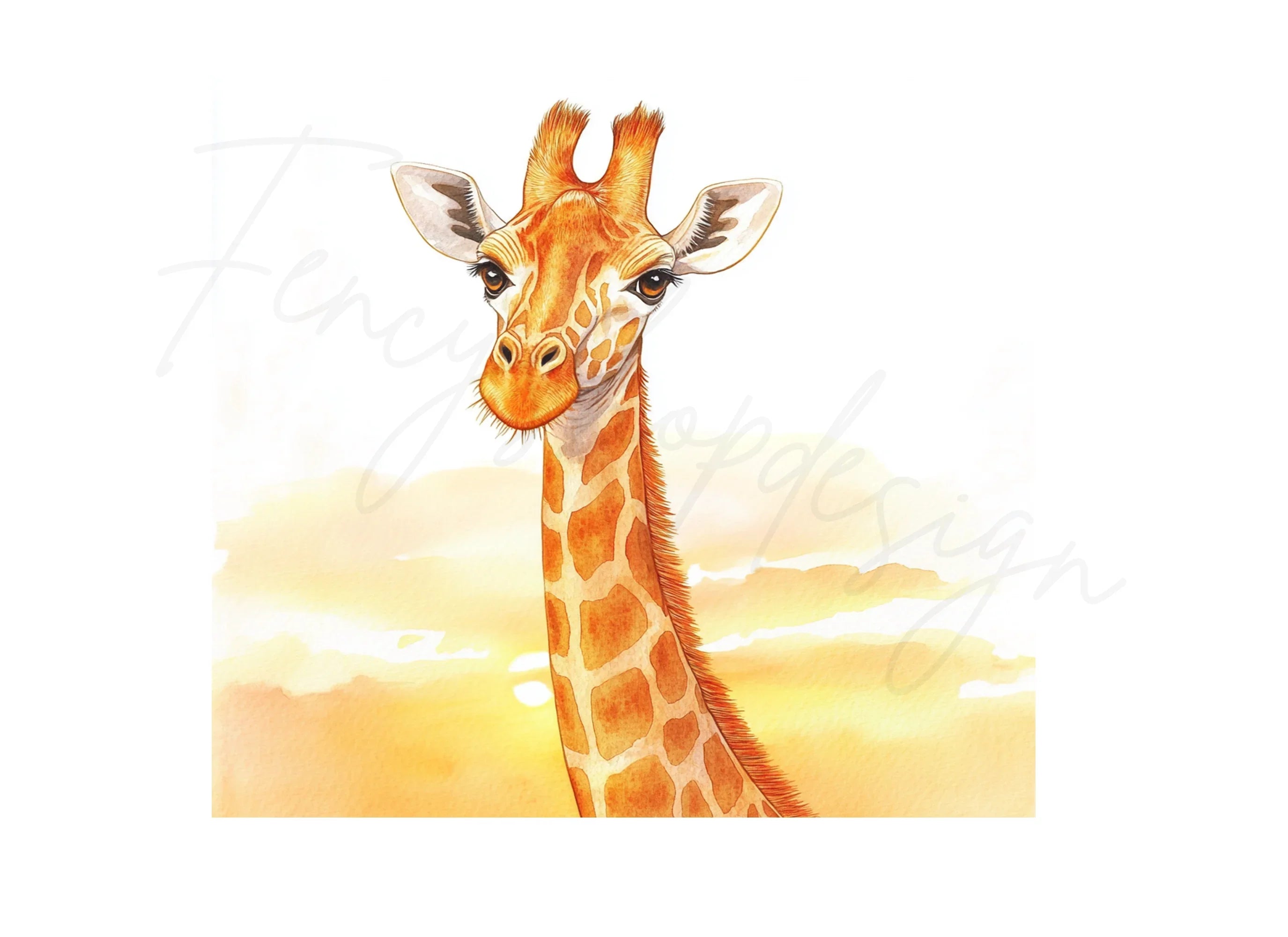 Giraffe Head Clipart Bundle
