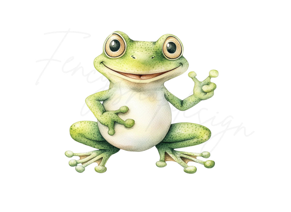 Charming Green Frog Clipart Bundle