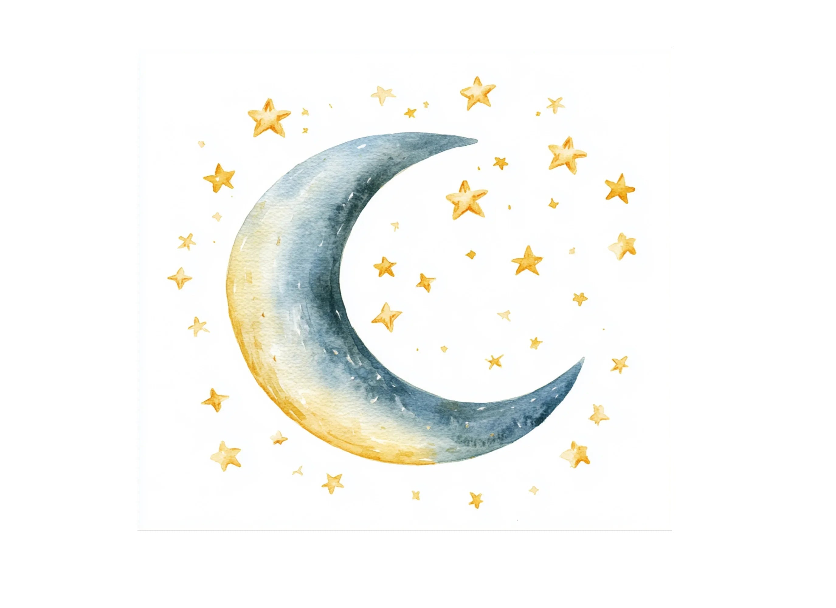Sleeping Moon and Stars Clipart Bundle