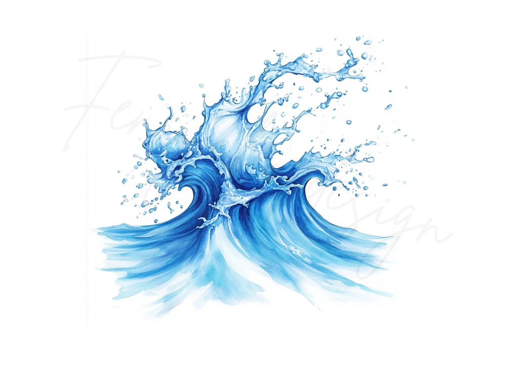 Dynamic Ocean Waves Clipart Bundle