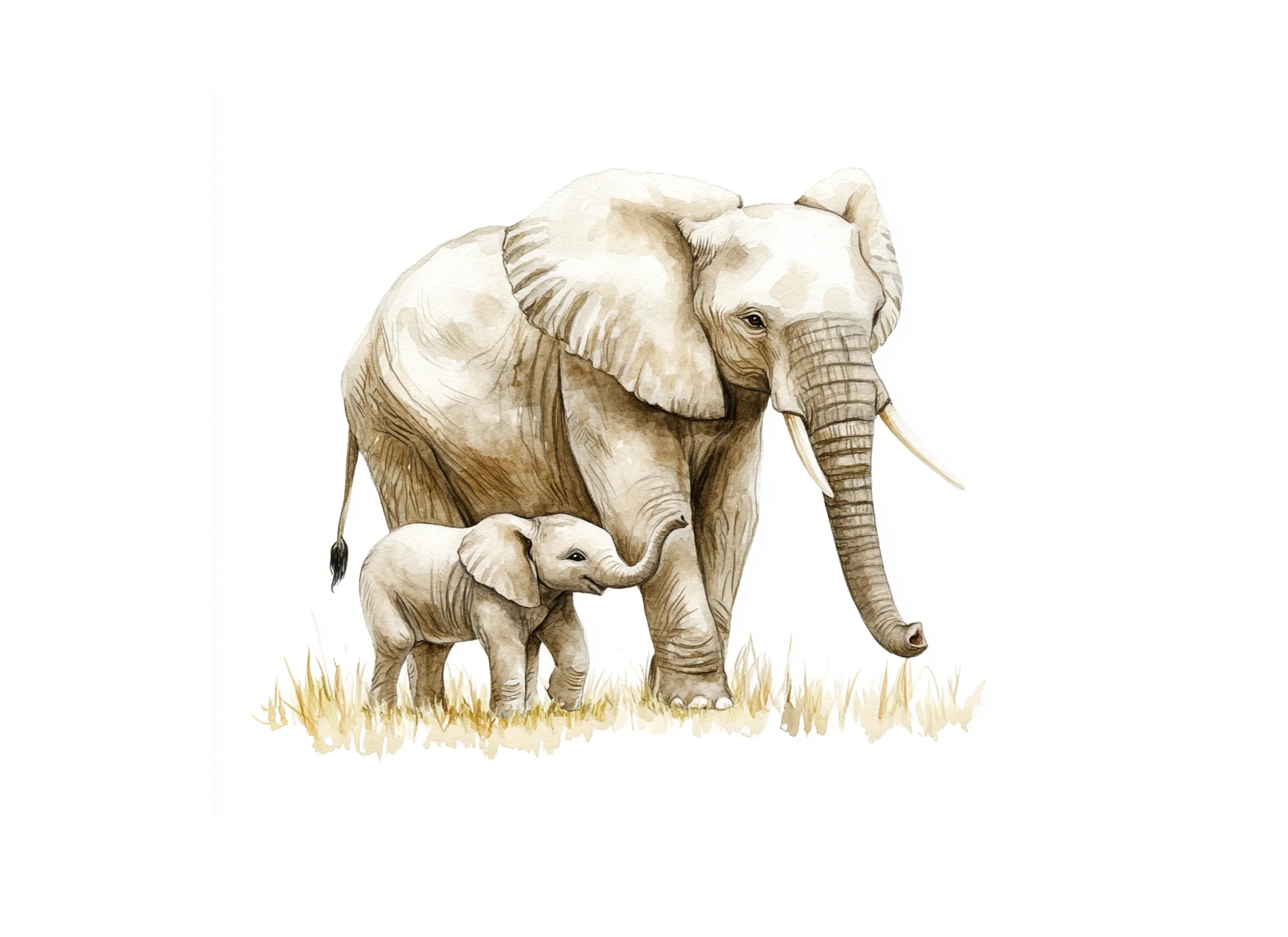 Cute Elephant Family Clipart Bundle