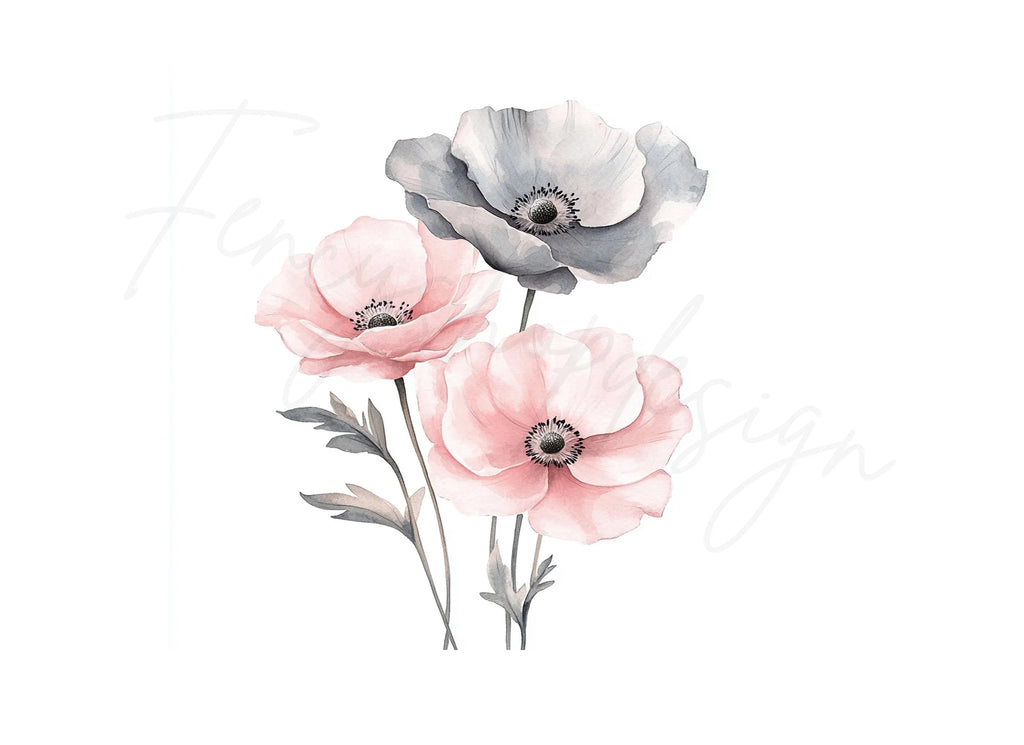 Elegant Translucent Floral Clipart Bundle