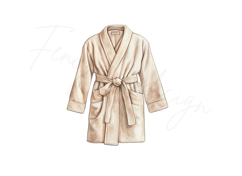 Cozy Beige Bathrobe Clipart Bundle