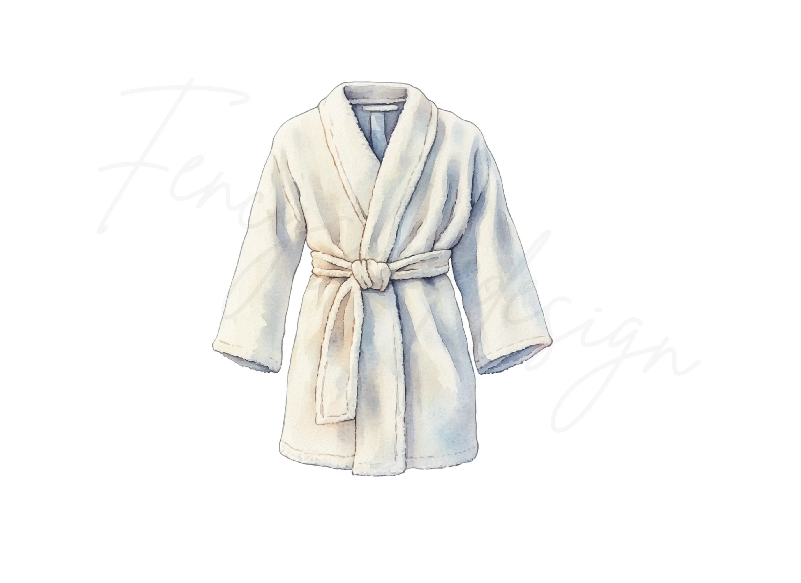 White Bathrobe Spa Clipart Bundle