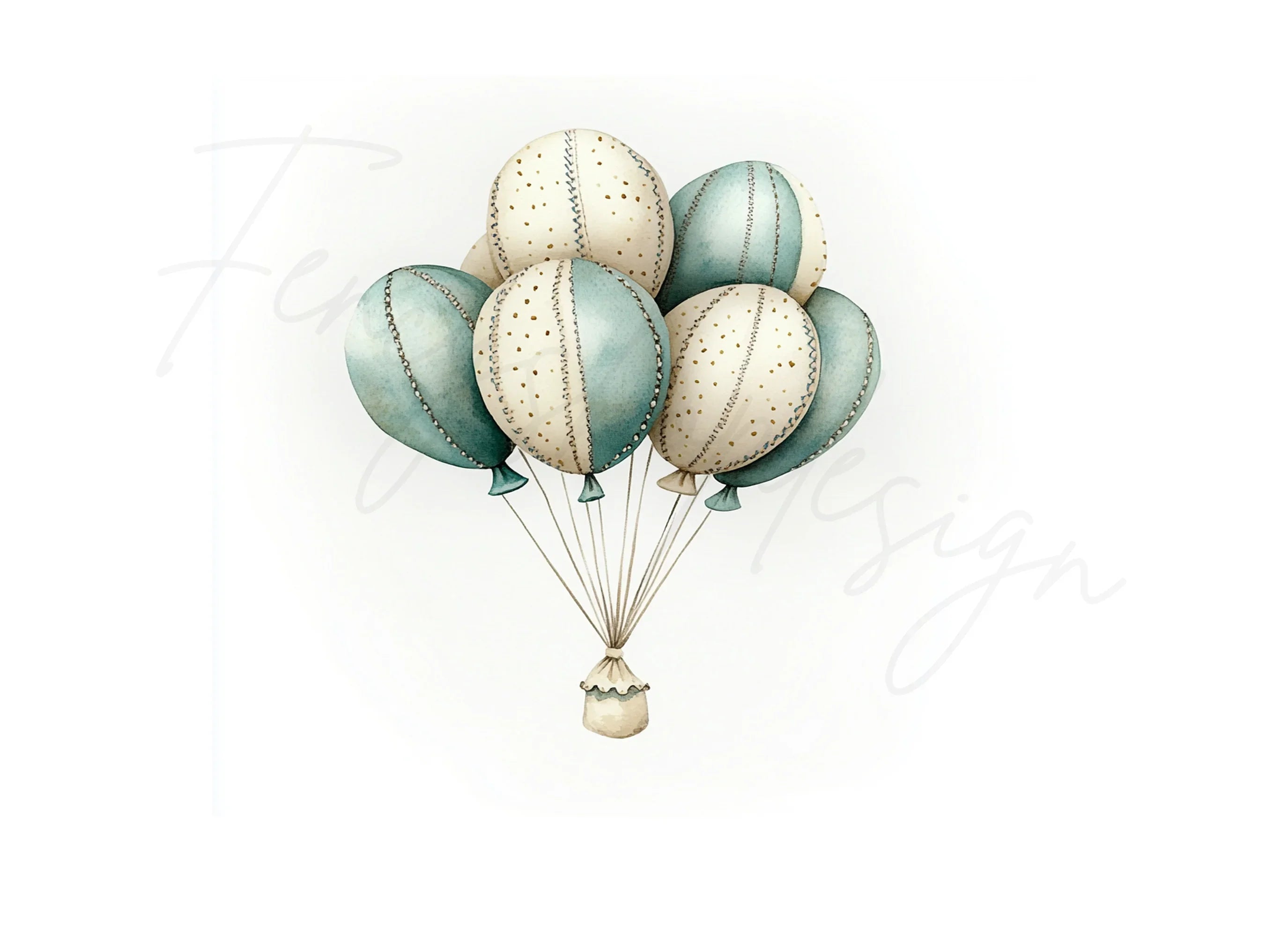 Boho Balloon Clipart Bundle