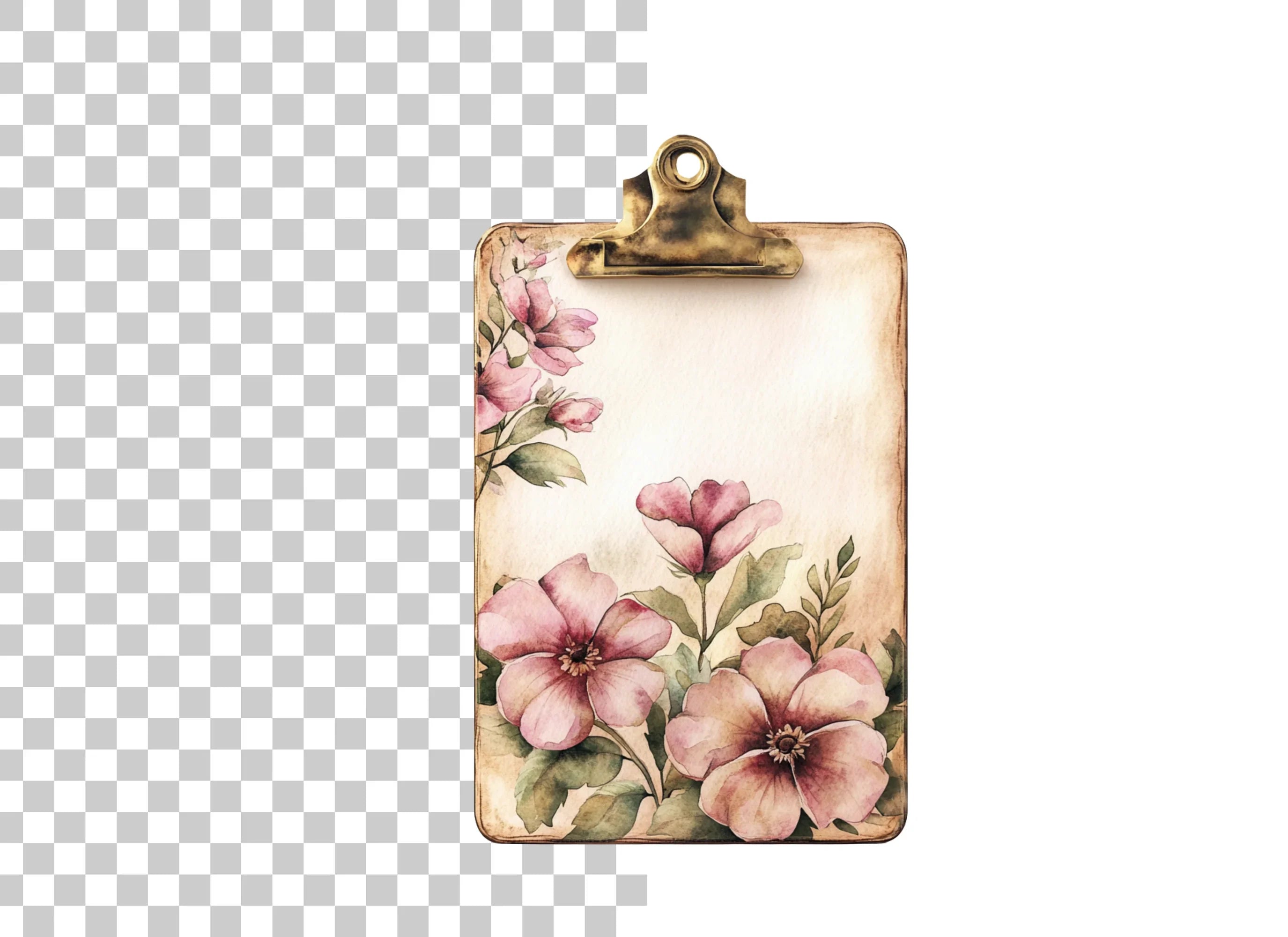 Floral Clipboard Clipart Bundle