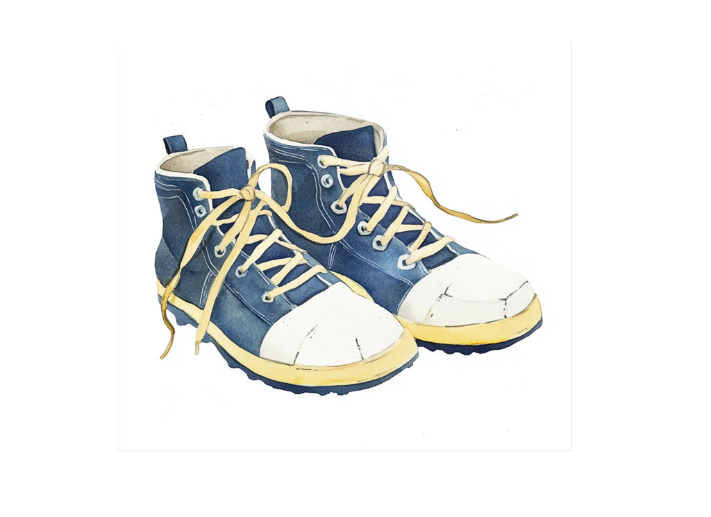 Blue White Athletic Shoes Clipart Bundle