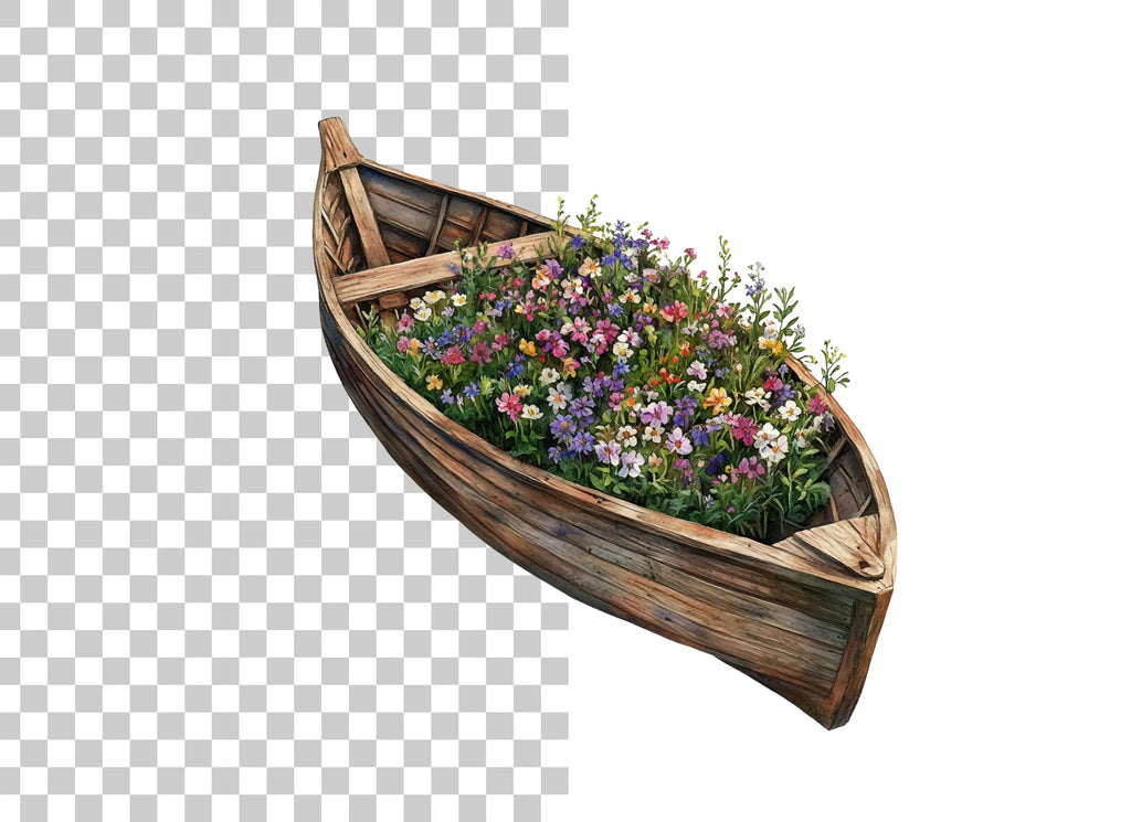 Floral Boat Clipart Bundle