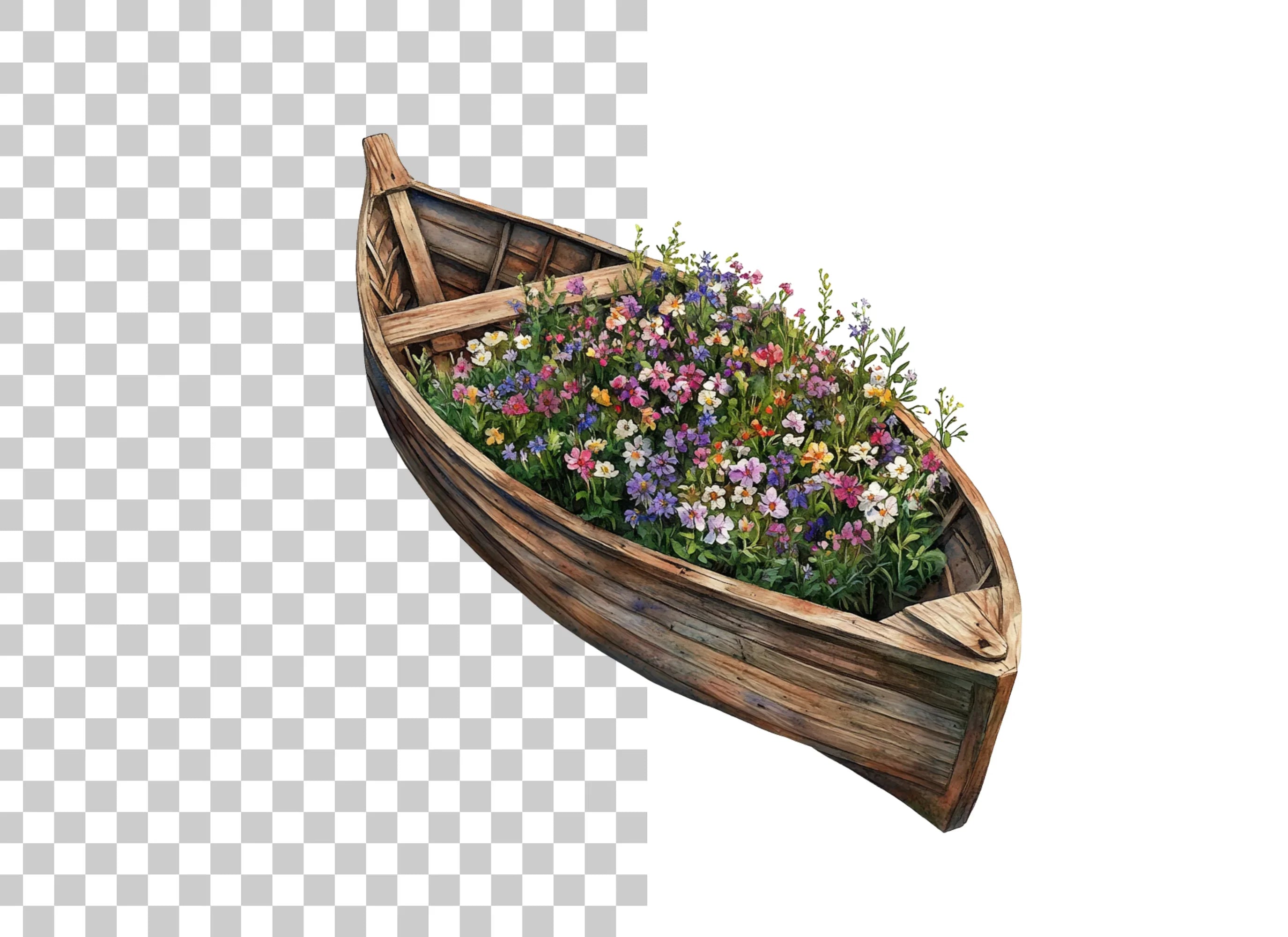 Floral Boat Clipart Bundle