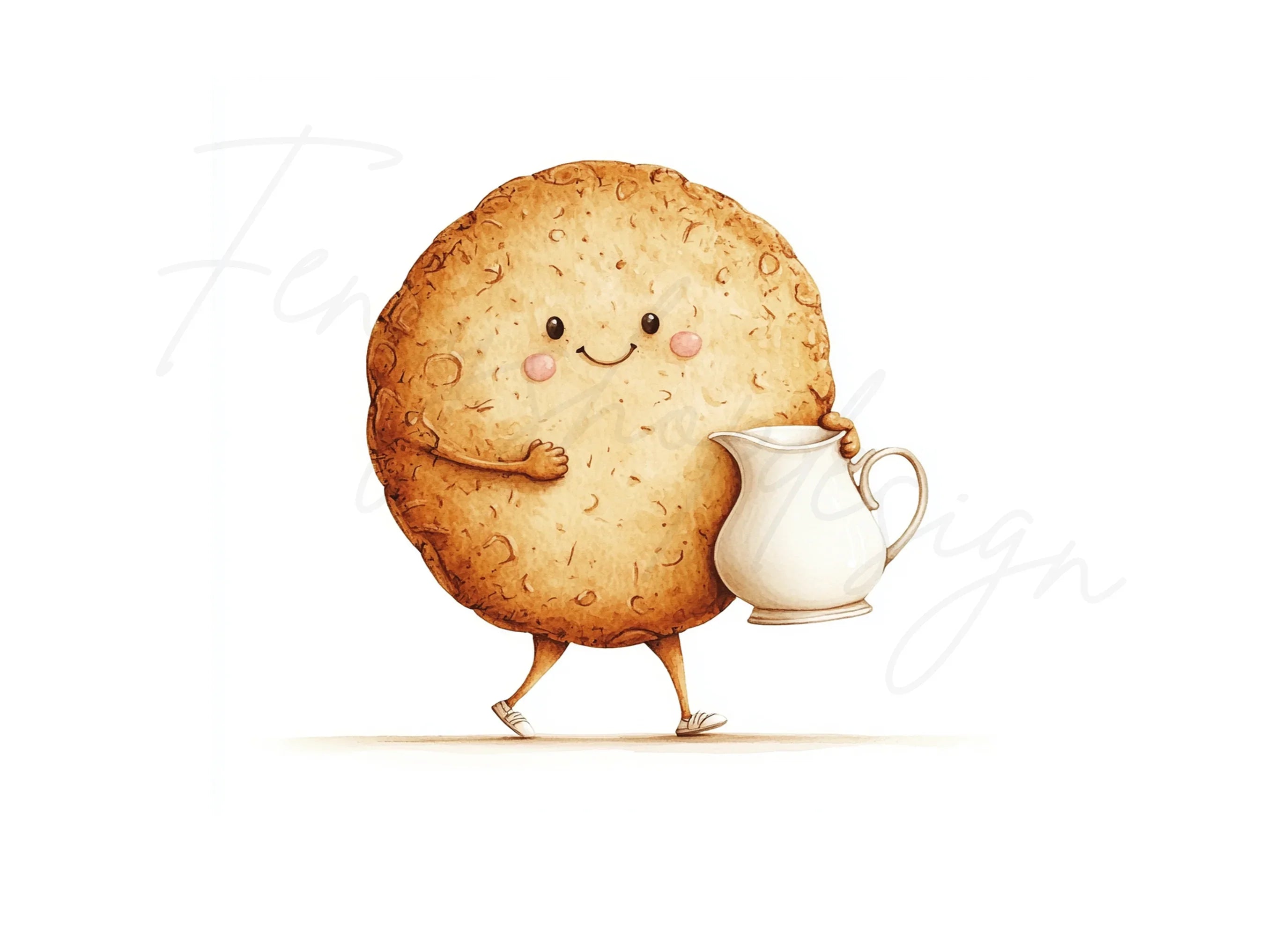 Happy Cookie and Milk Jug Clipart Bundle