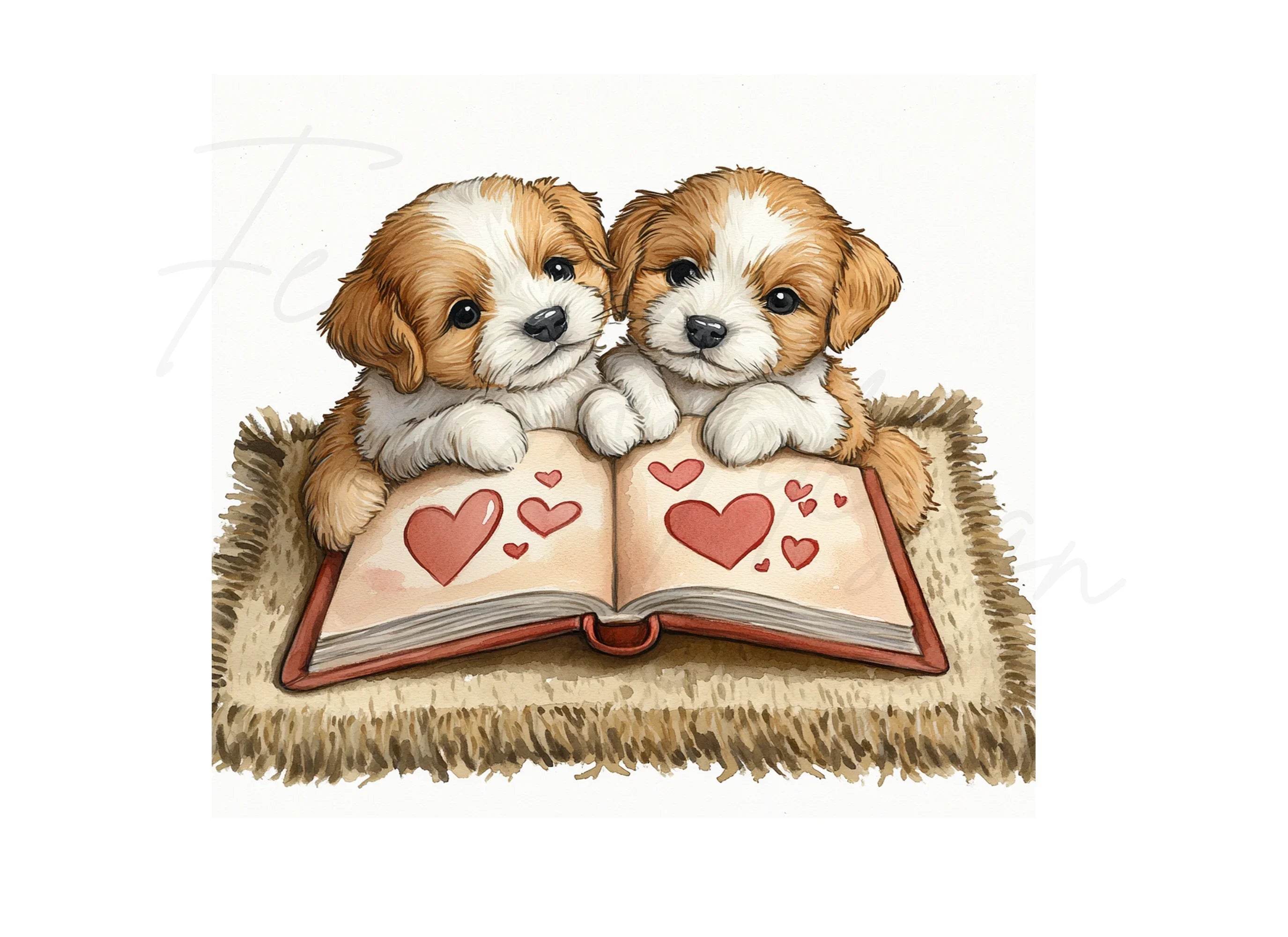 Adorable Puppy Love Clipart Bundle