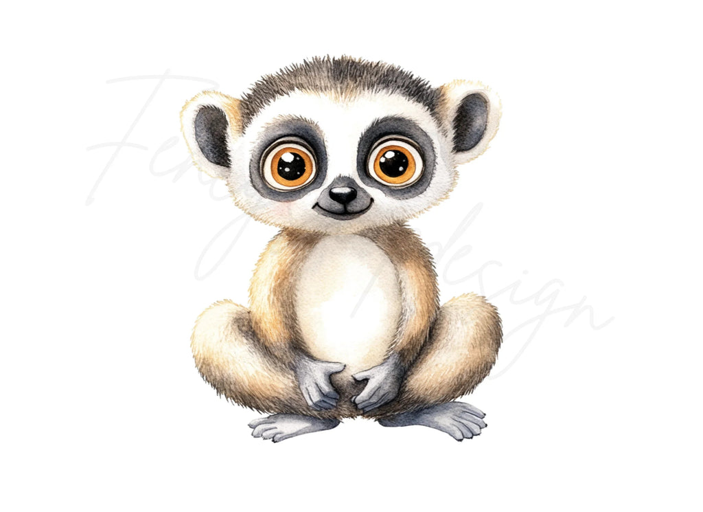 Cute Baby Lemurs Clipart Bundle