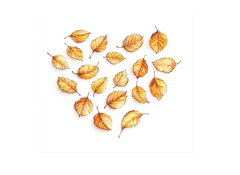 Autumn Leaves Heart Shape Clipart Bundle