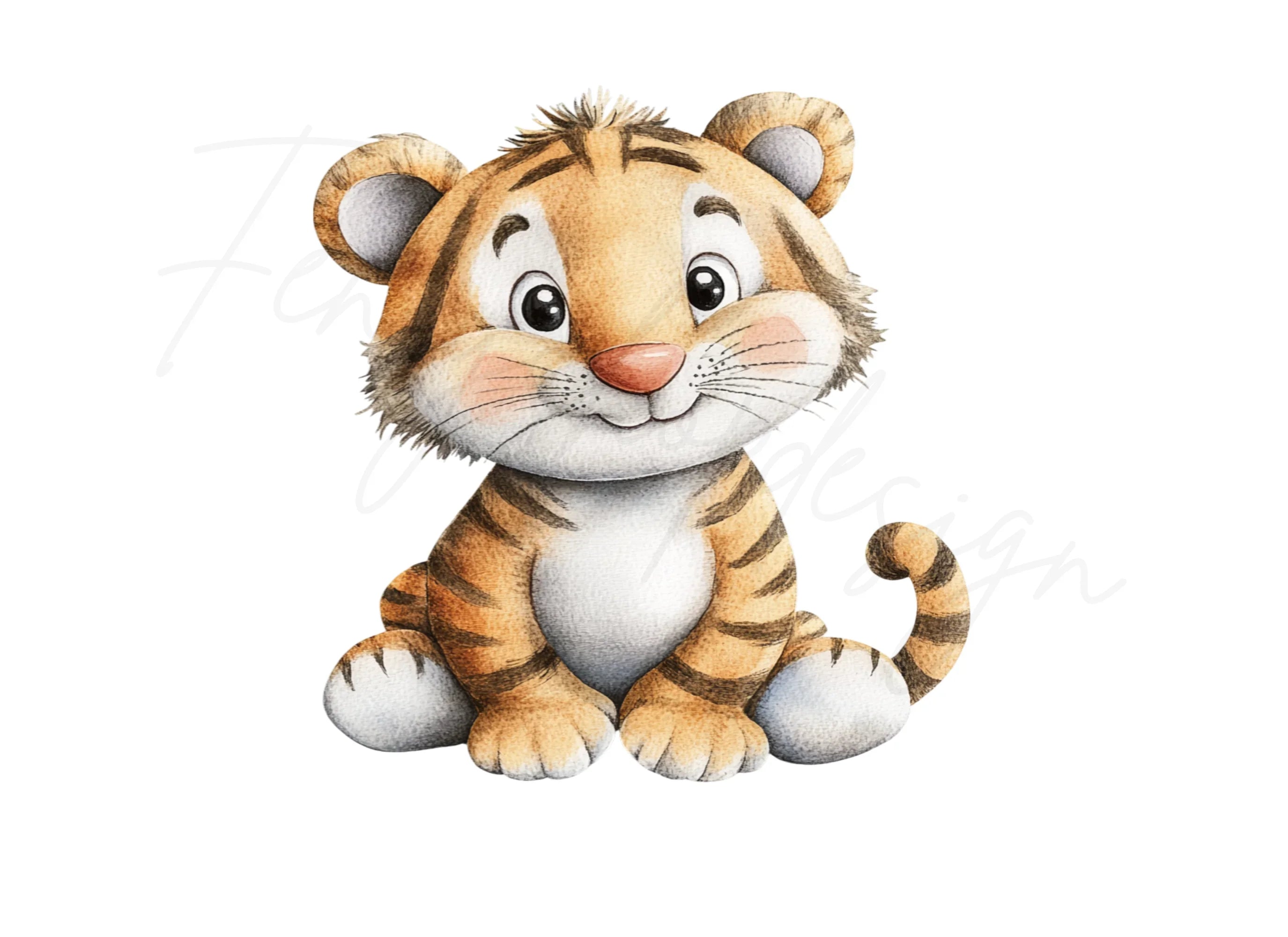 Adorable Baby Tiger Clipart Bundle