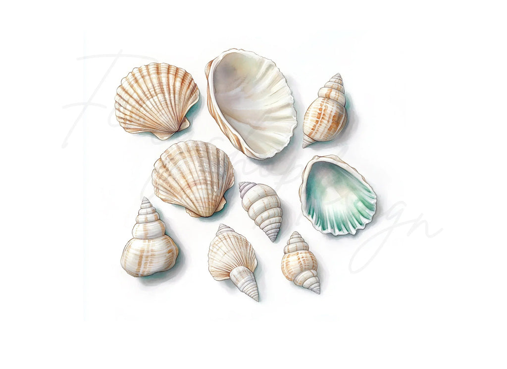 Assorted Seashells Clipart Bundle