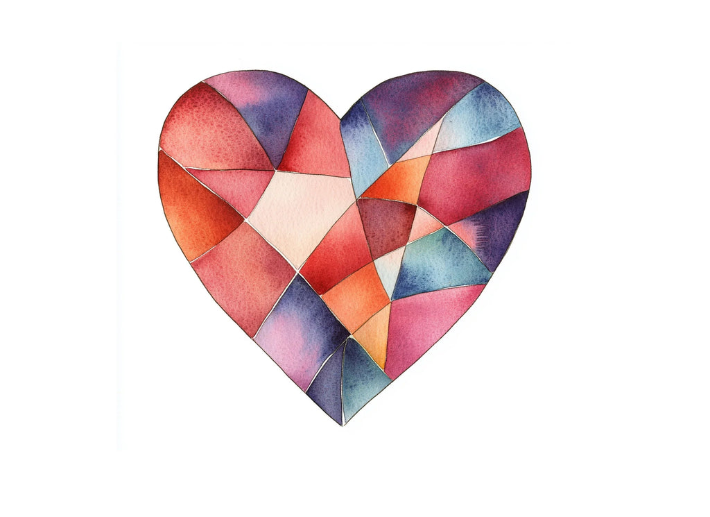 Abstract Geometric Heart Shapes Clipart Bundle