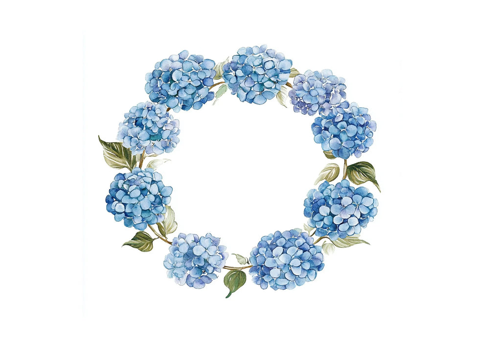 Blue Hydrangea Wreath Clipart Bundle