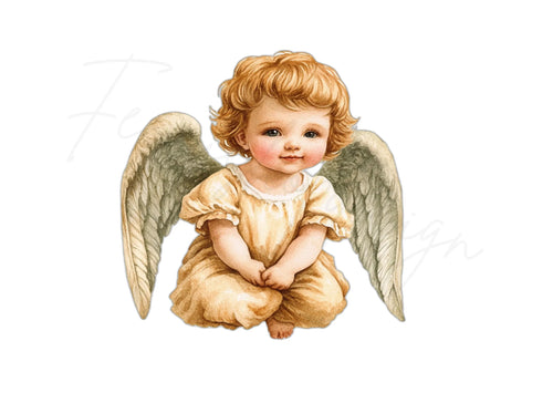 Adorable Baby Angel Illustration Clipart Bundle