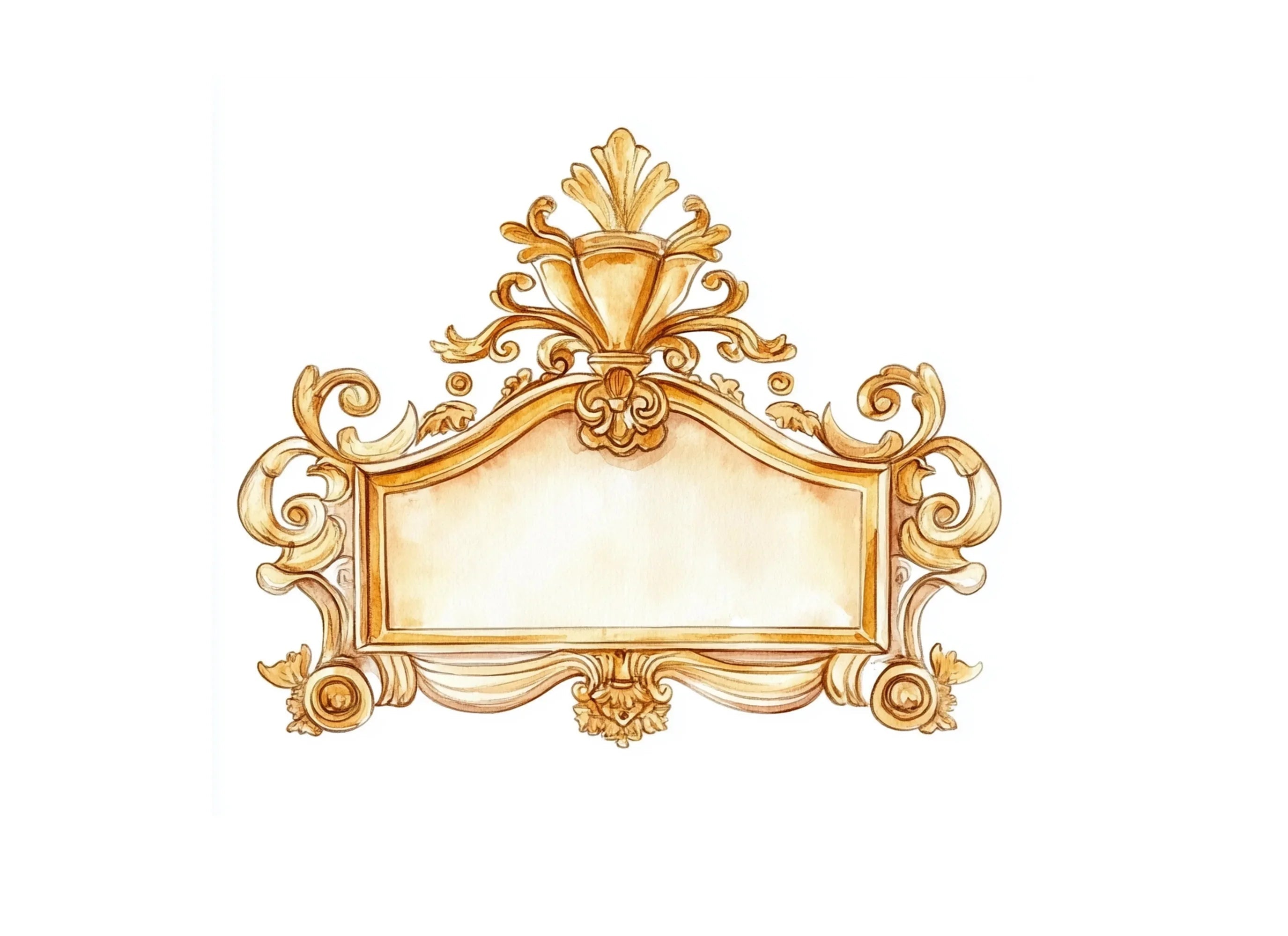 Vintage Gold Frame Clipart Bundle