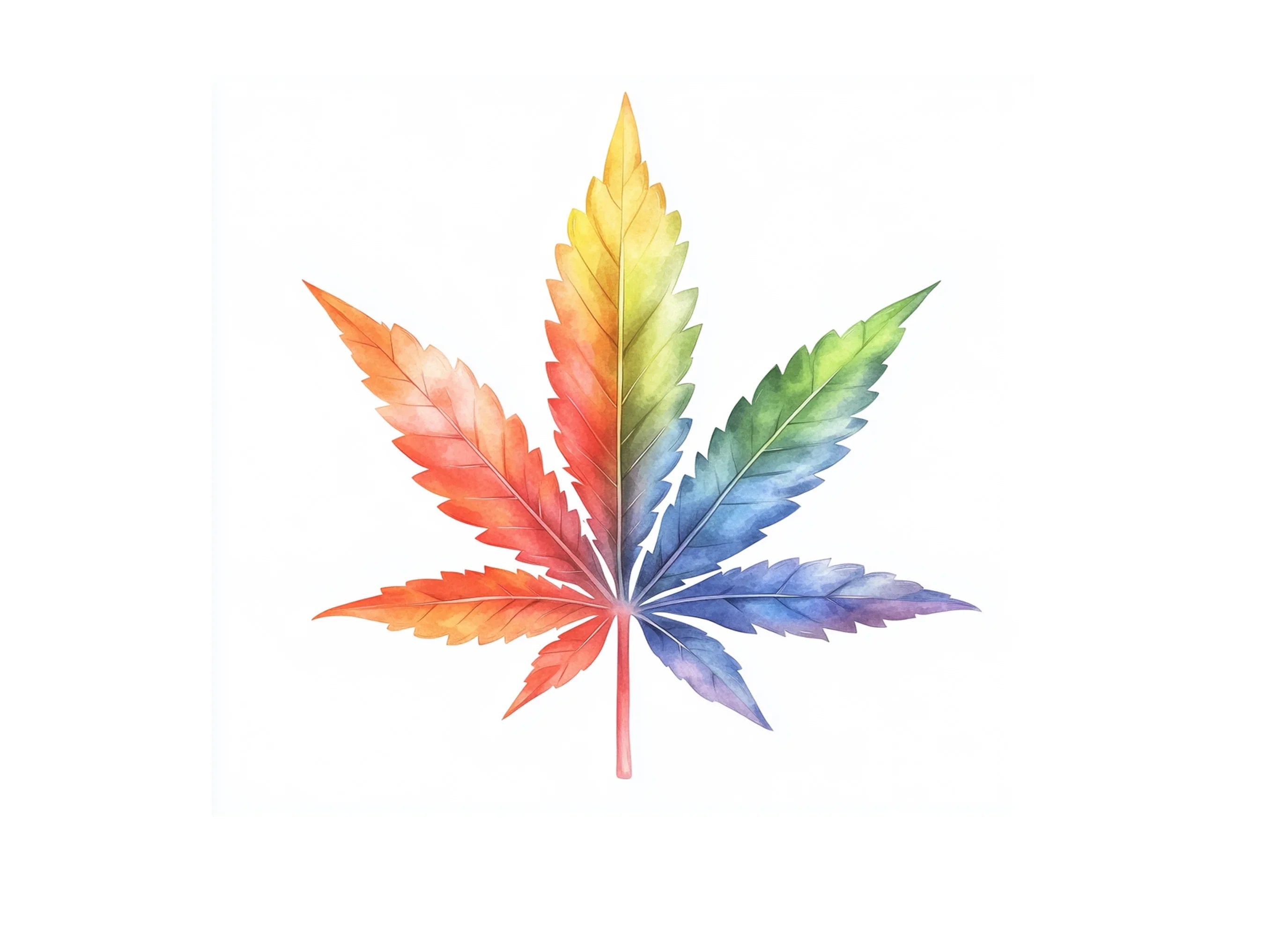 Vibrant Rainbow Cannabis Leaf Clipart Bundle