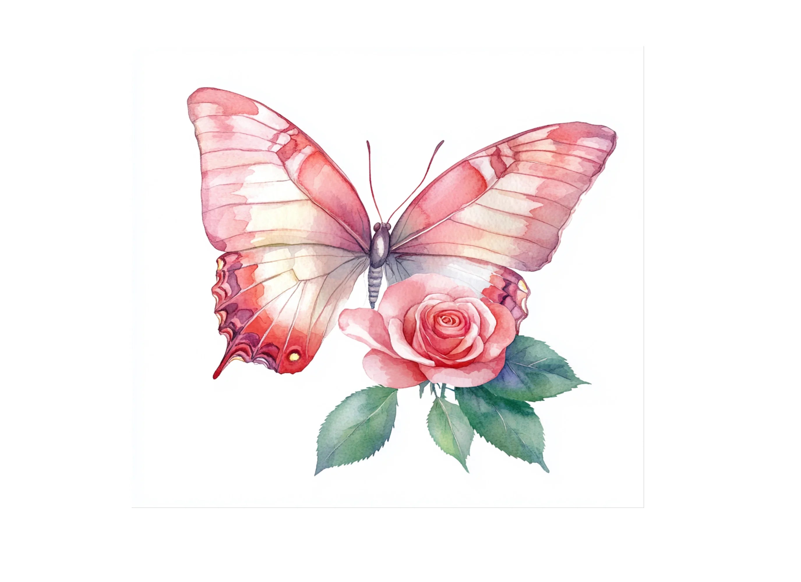 Butterfly Rose Clipart Bundle