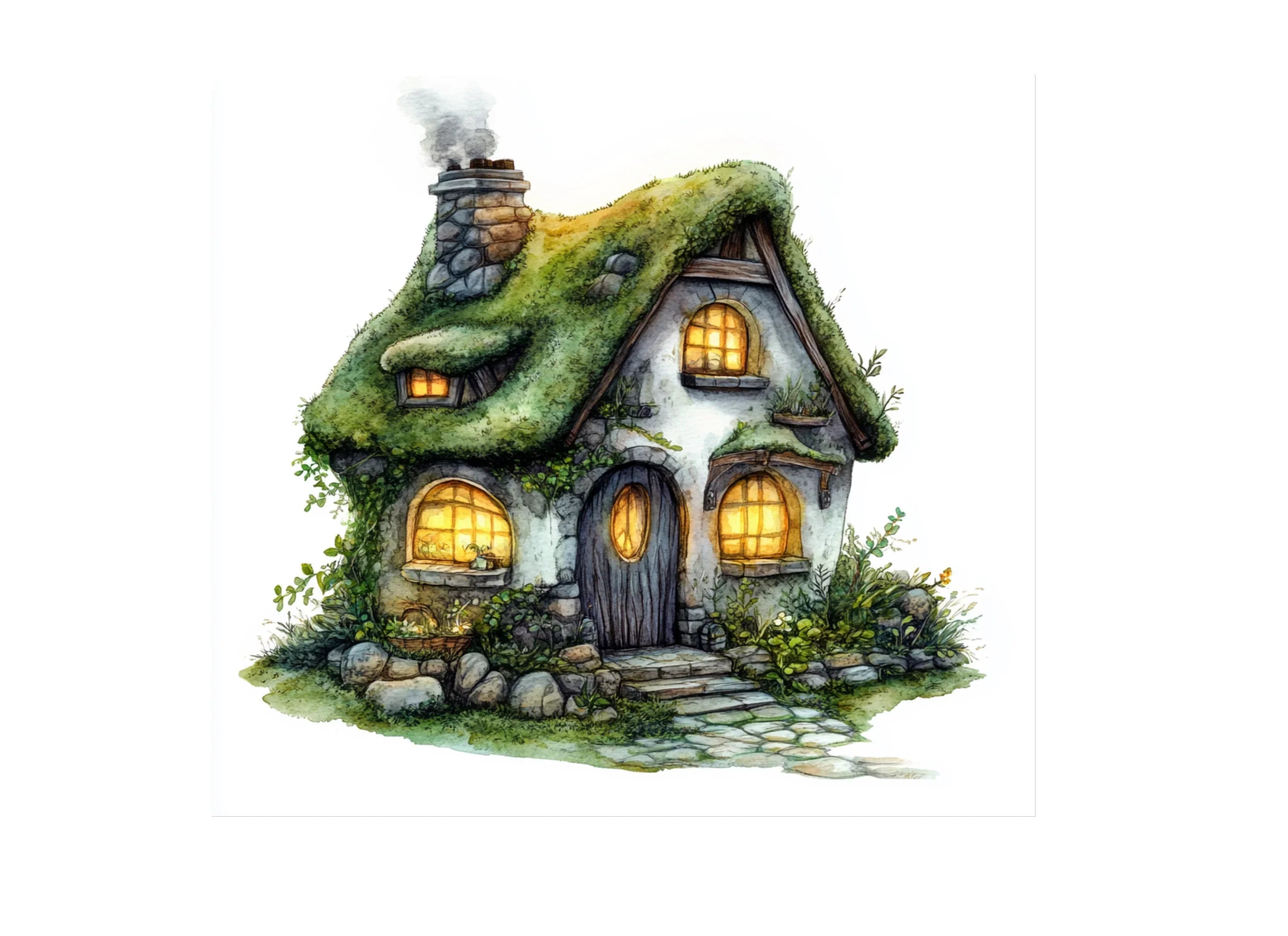 Charming Fantasy Cottages Clipart Bundle
