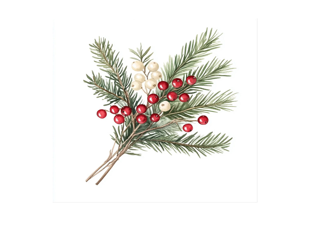 Winter Pine and Berry Clipart Bundle